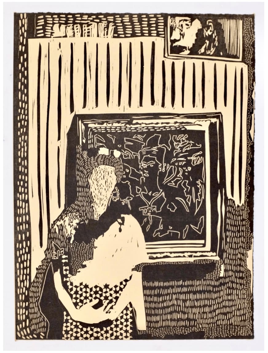 Jake Garfield, Woman Dressed As Frida In Front Of Frida Kahlo Self-Portrait