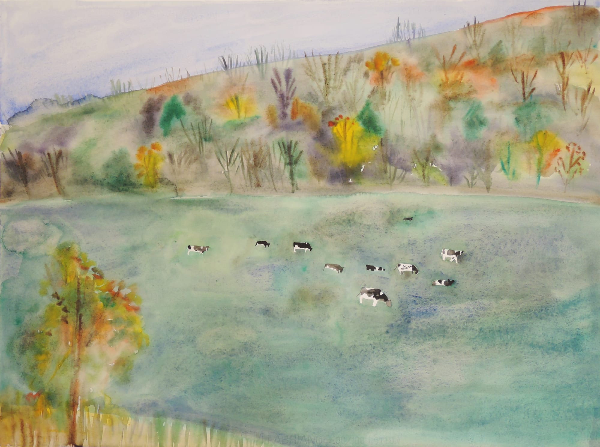 Frances Hynes, Autumn Landscape with Herd of Cows
