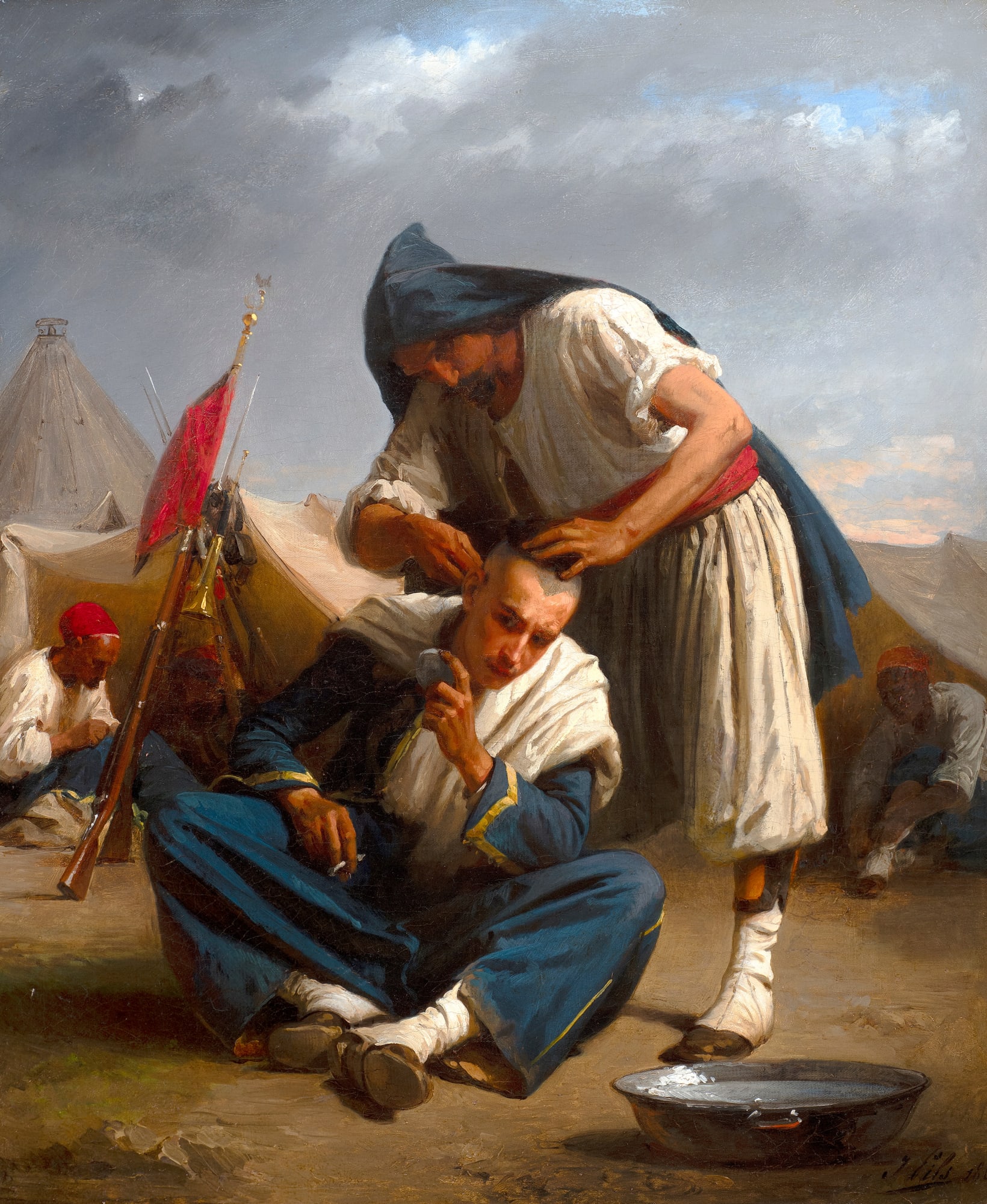 Isidore Pils, Barber in a Zouave Encampment