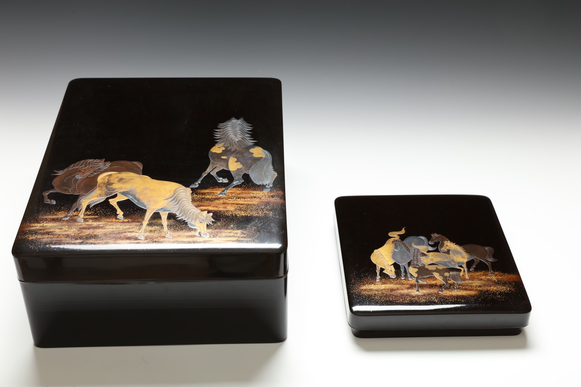 Writing and Document Box Set with Horses, 19th century