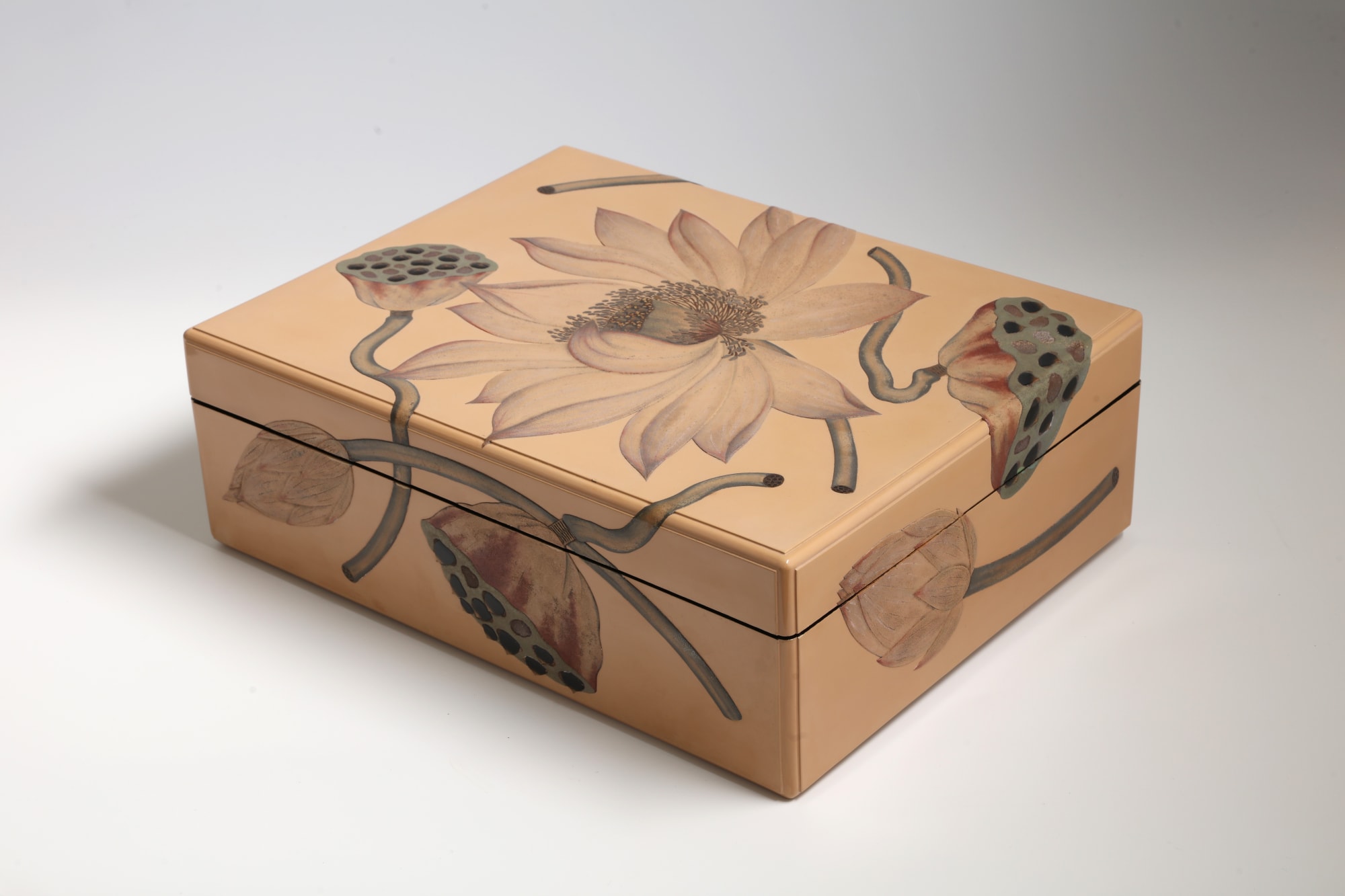 Document Box with Lotus Flowers and Pods, 1930s