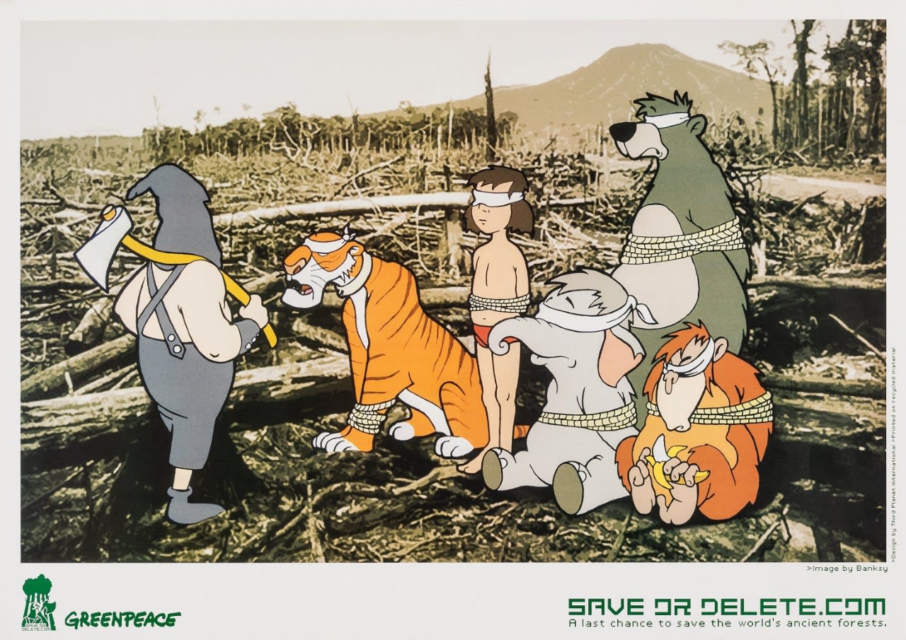 Banksy, Save or Delete (Greenpeace), 2002