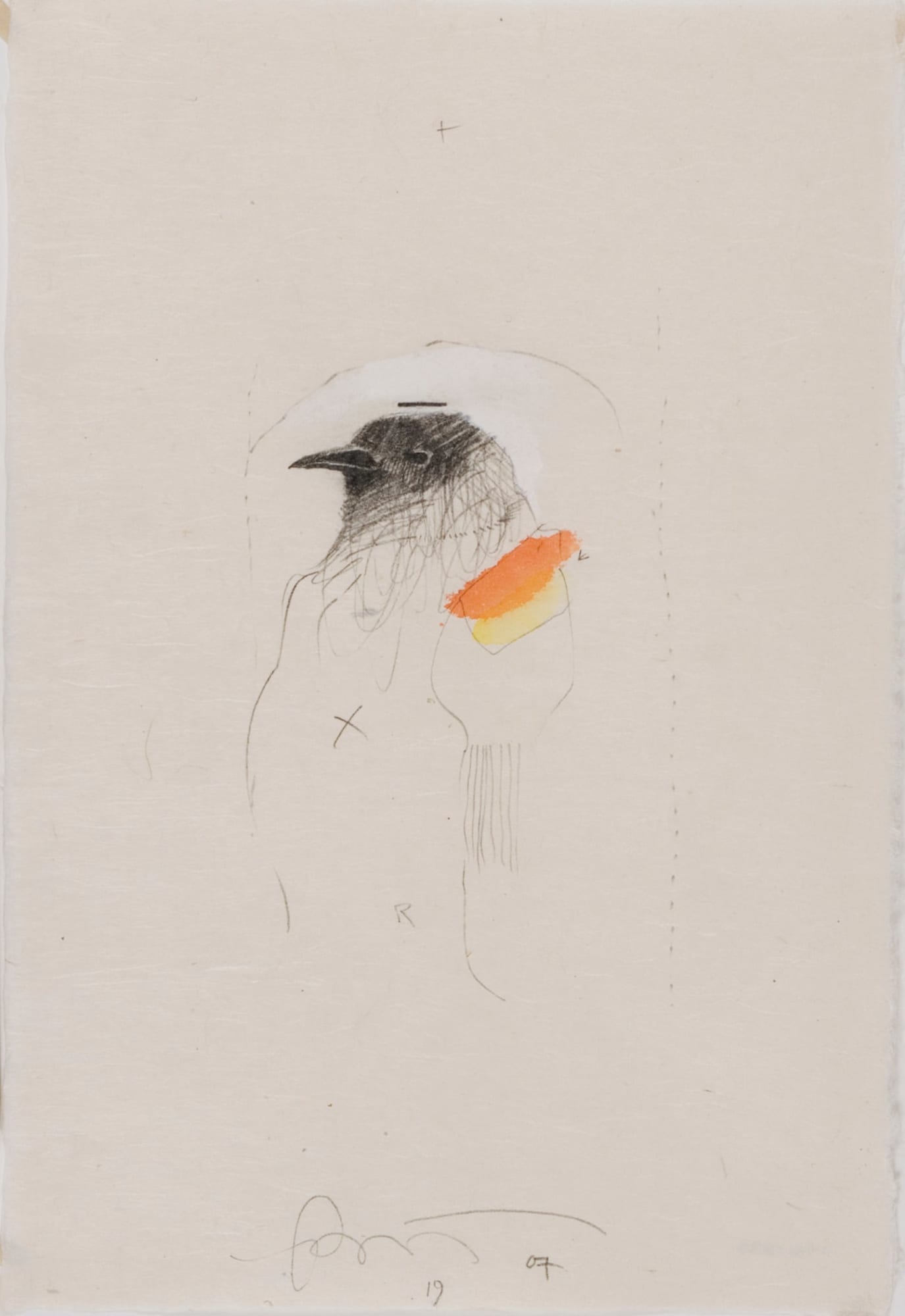Rick Bartow, Untitled (Bird 9) HMB series, 2007