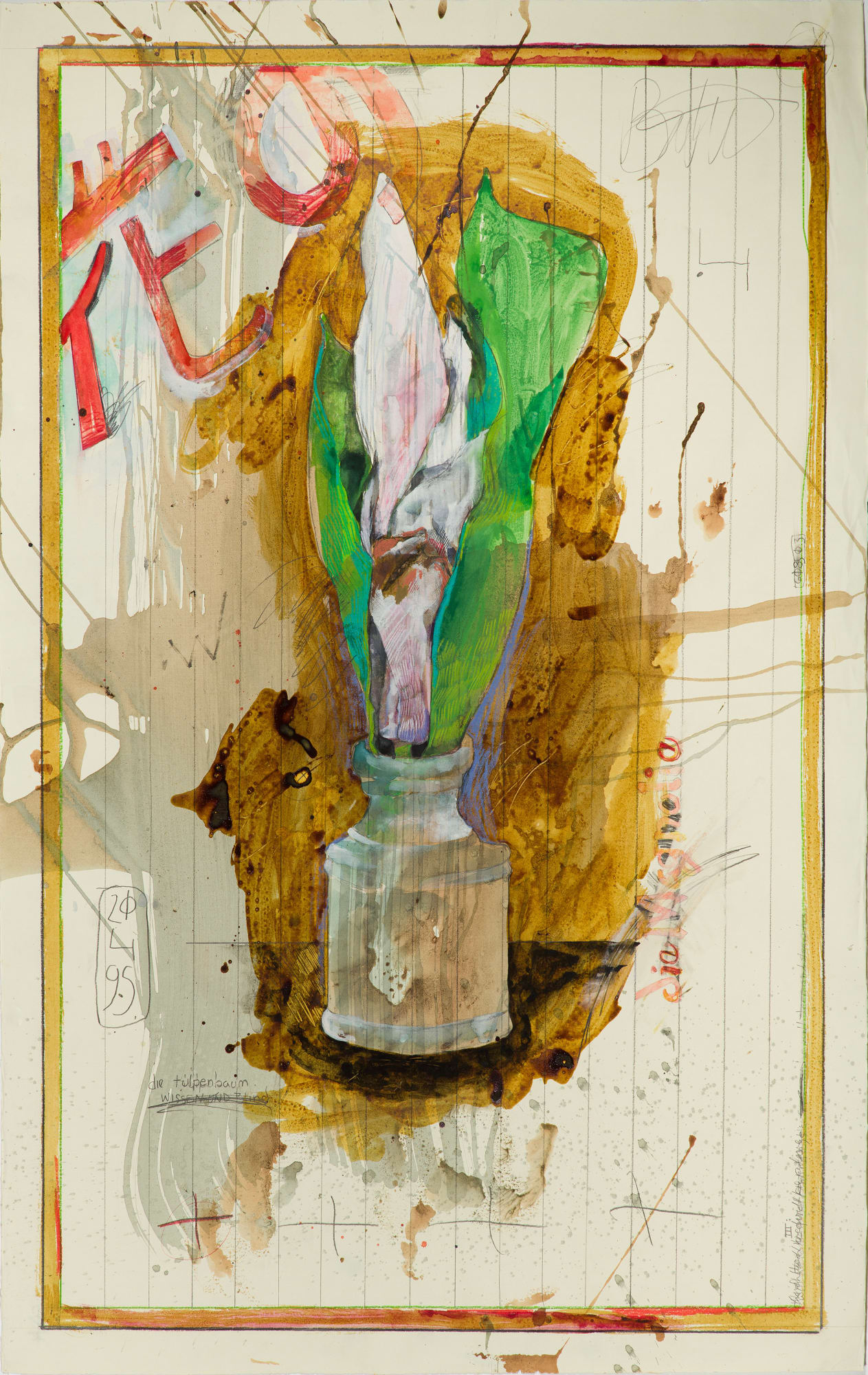 Rick Bartow, Old Floral in Bottle, 1995