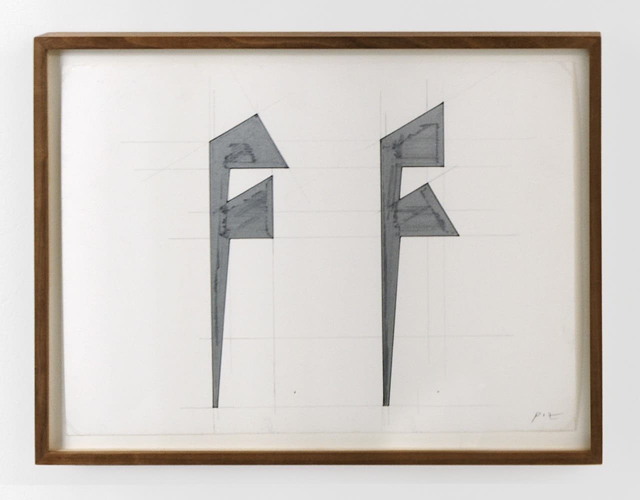 Vaclav Pozarek Untitled (figures with pipes) Oeuvre papier 21 x 30 cm 8.27 x 11.81 in