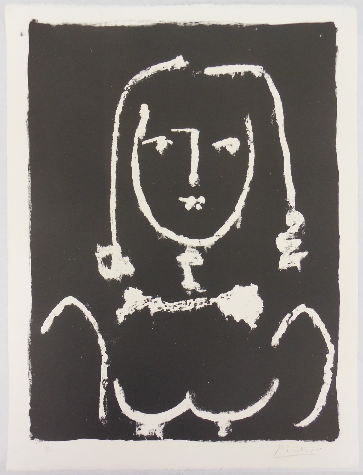 Pablo Picasso, Buste blanc sur Noir, 1949
