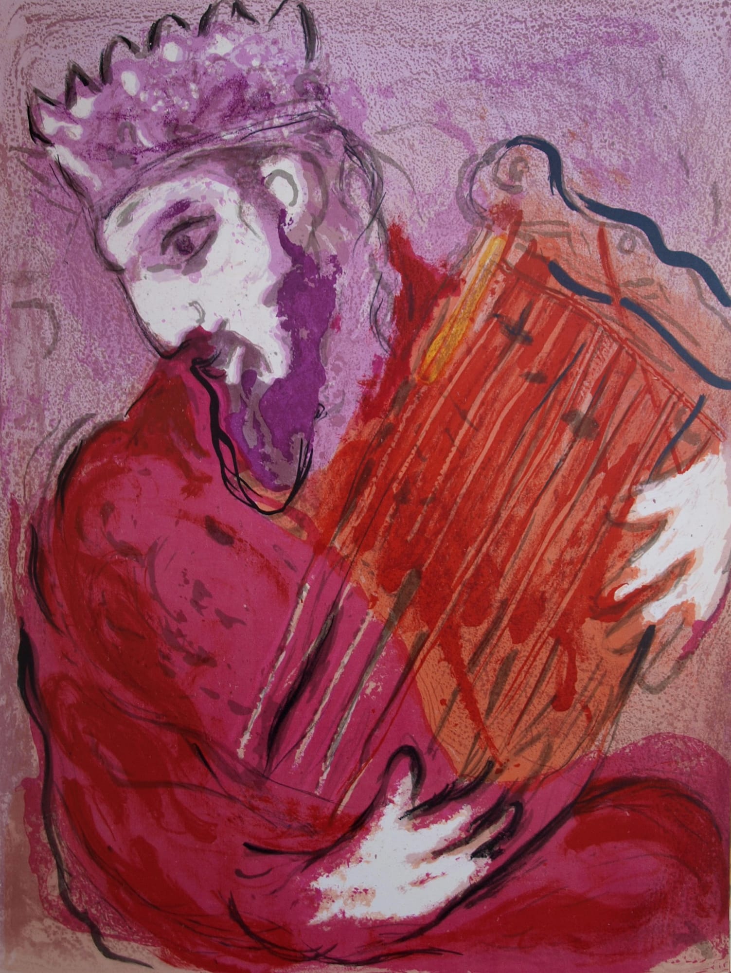 Marc Chagall, David à la Harpe, 1956