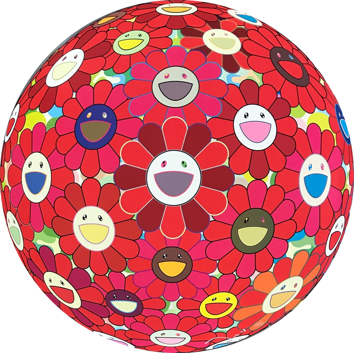 Takashi Murakami, Flower Ball (3–D) Red Clif, 2008