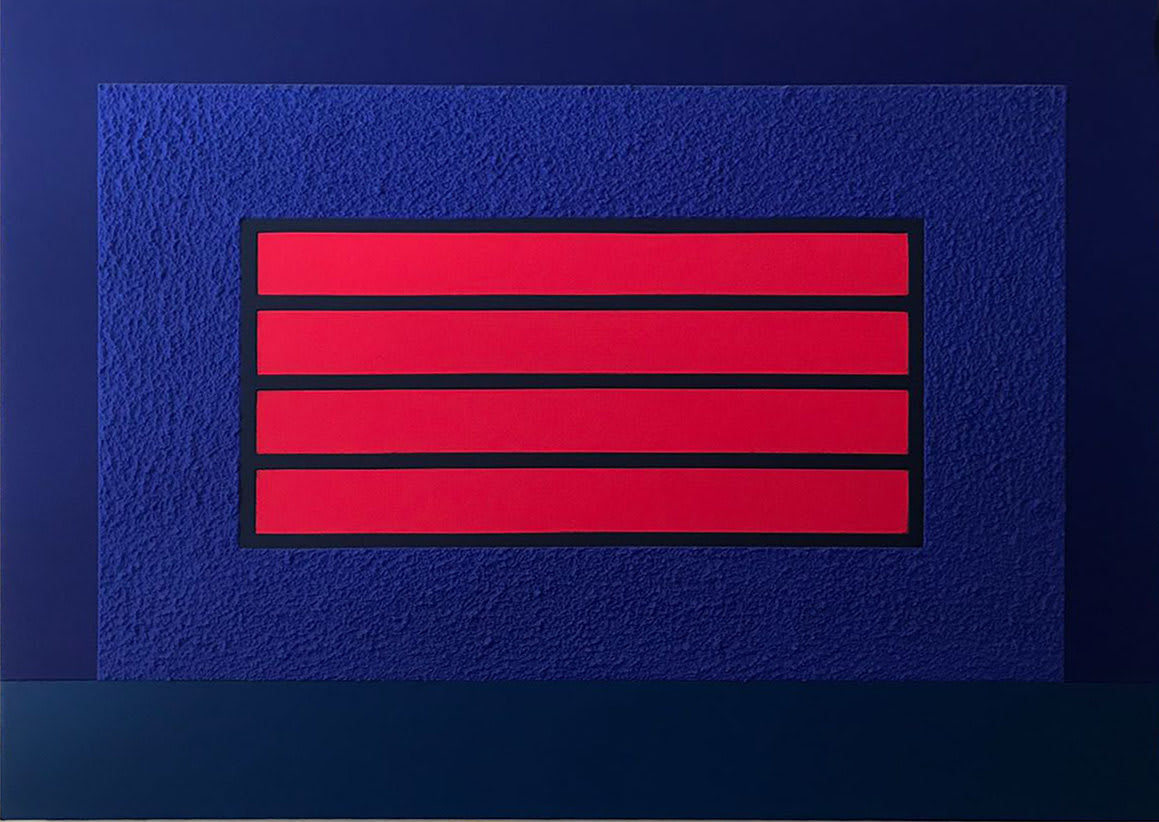 Peter Halley, Blue horizontal prison , 2012