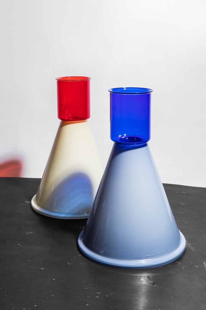 Ettore Sottsass, "Gopuram" Pair of vases, Circa 1980