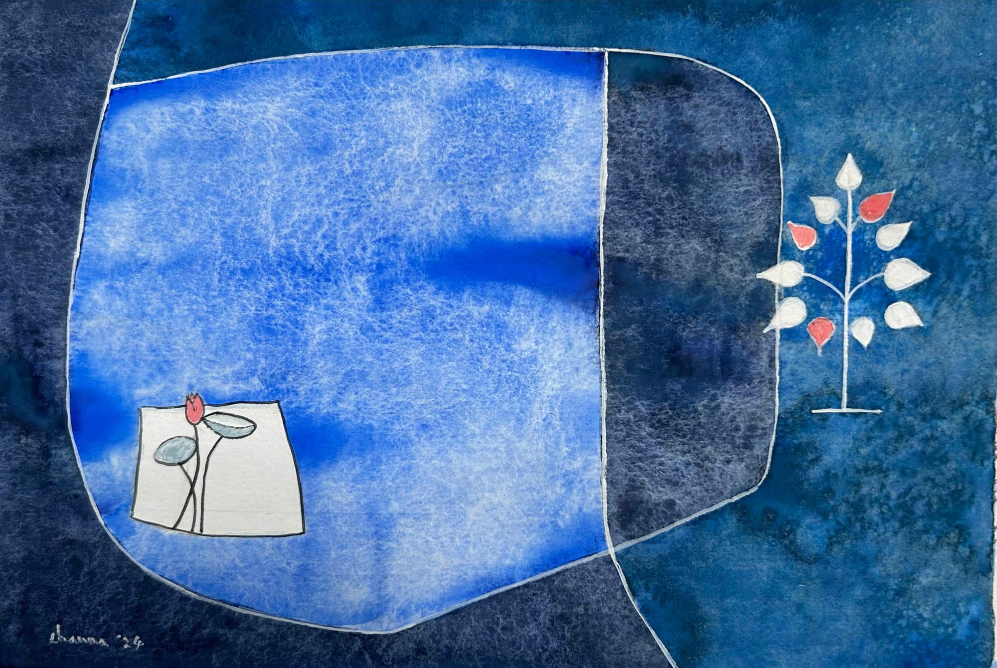 Channa Ekanayake, Bo Tree with a Pond, 2024