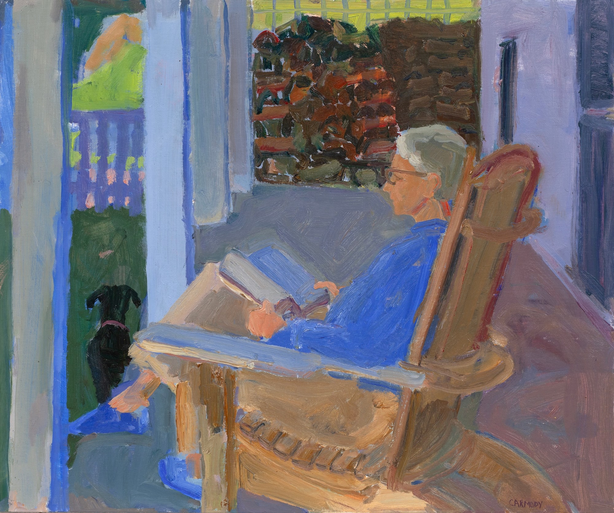 Kelly Carmody, Reading on the Front Porch, 2024