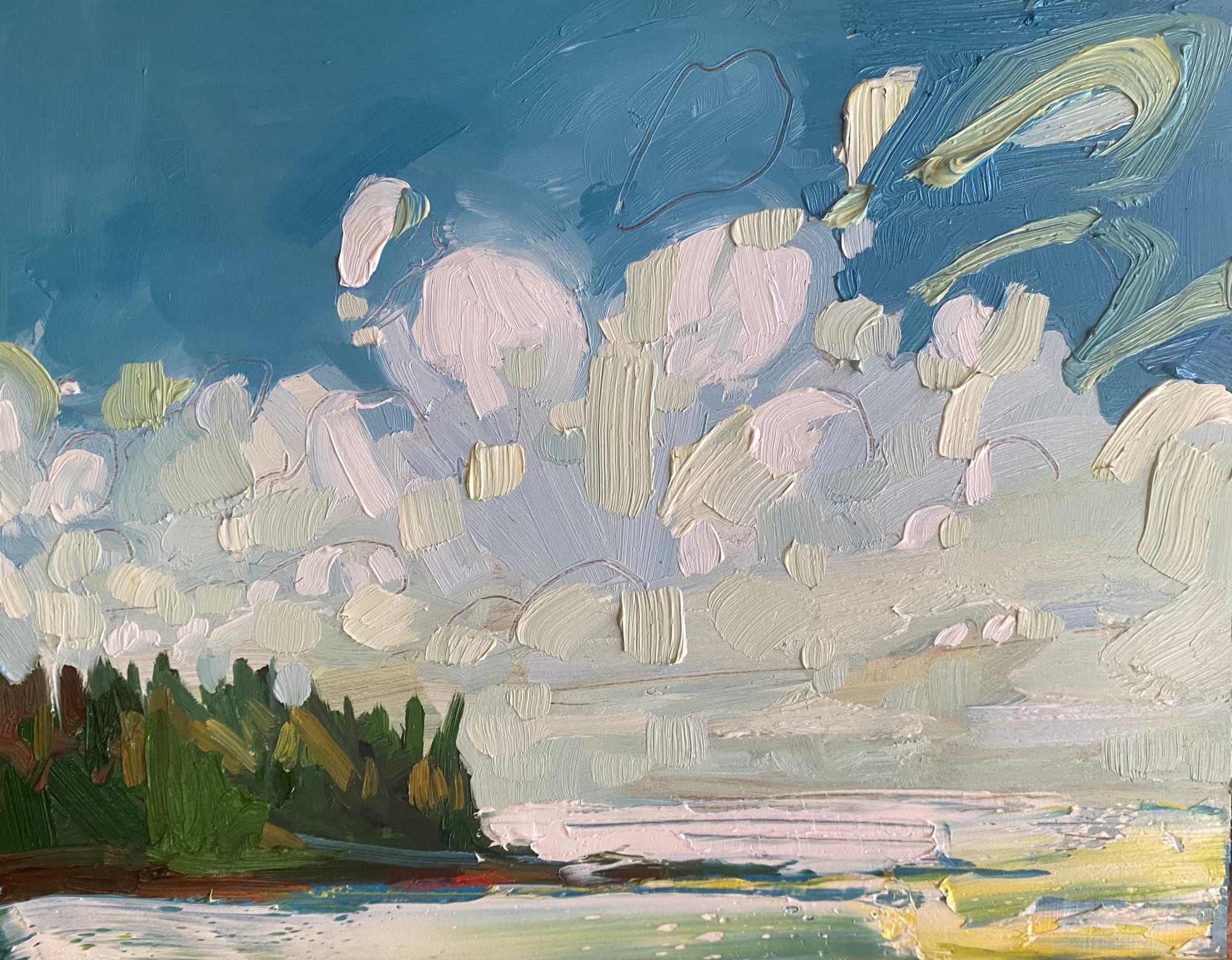 Chrissy Nickerson, Clouds Over the Back Beach Point in Castine, 2022