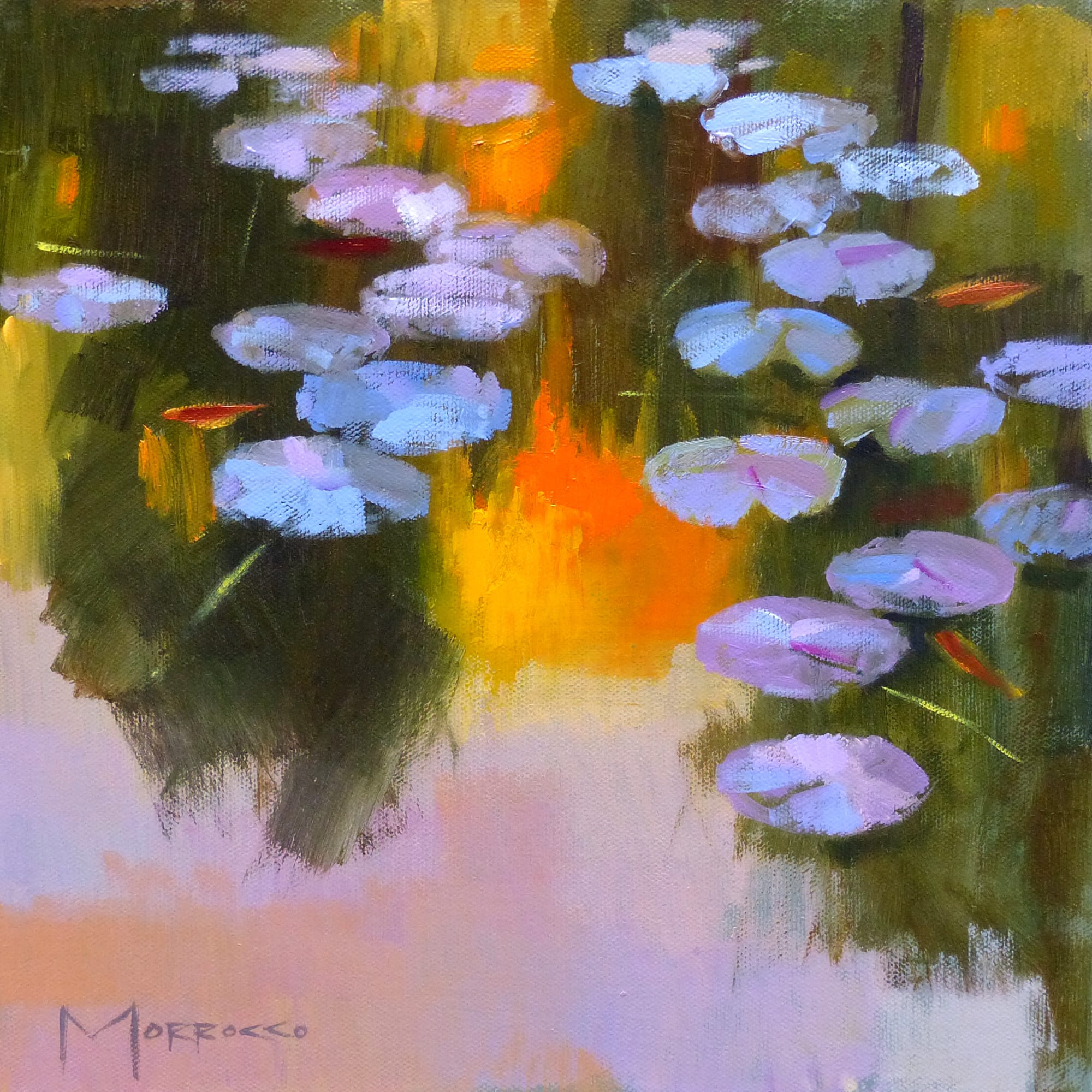 Jack Morrocco DA FRSA, Waterlilies, Setting Sun (study)
