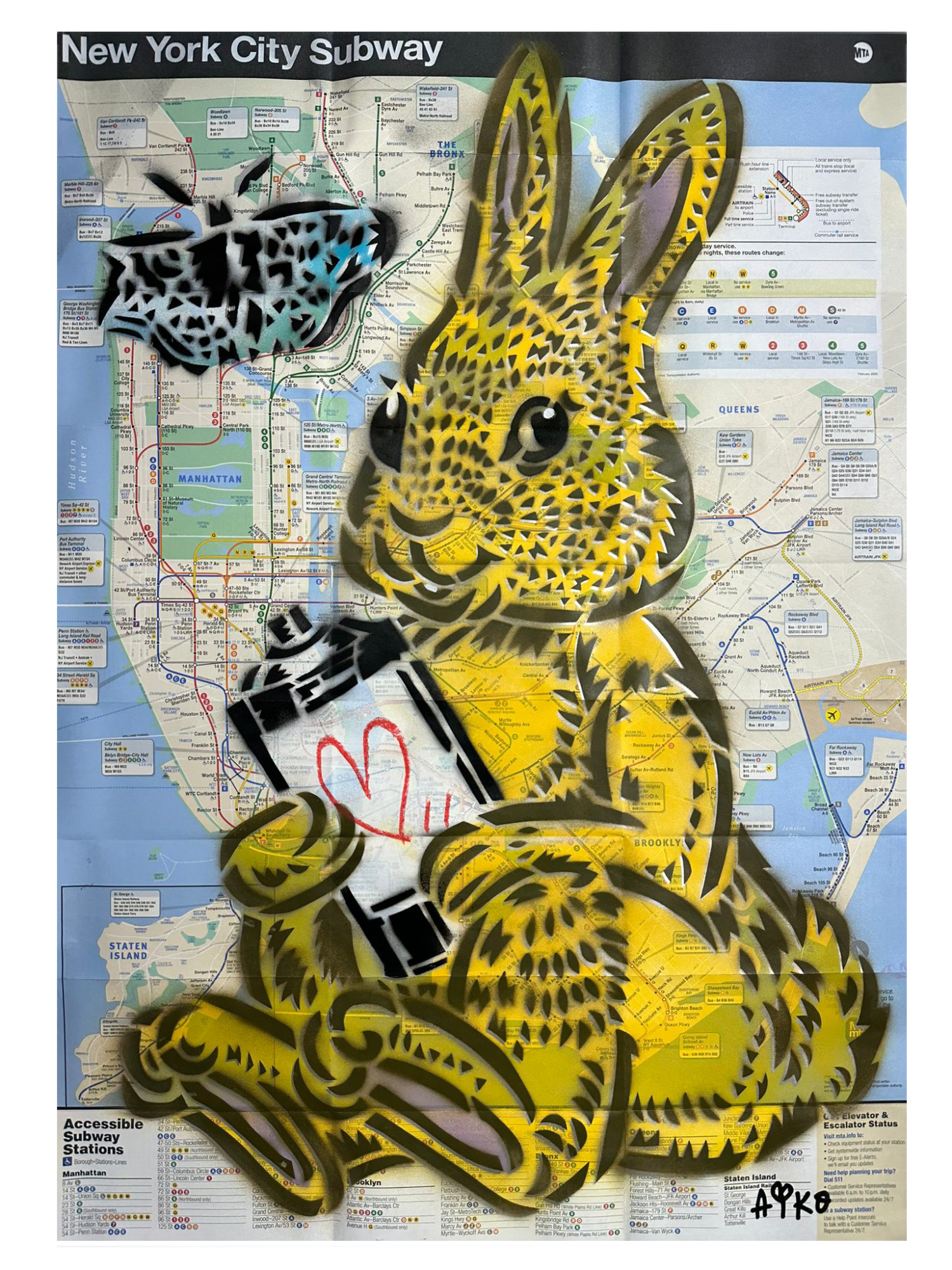 AIKO, Bunny Map Yellow, 2023