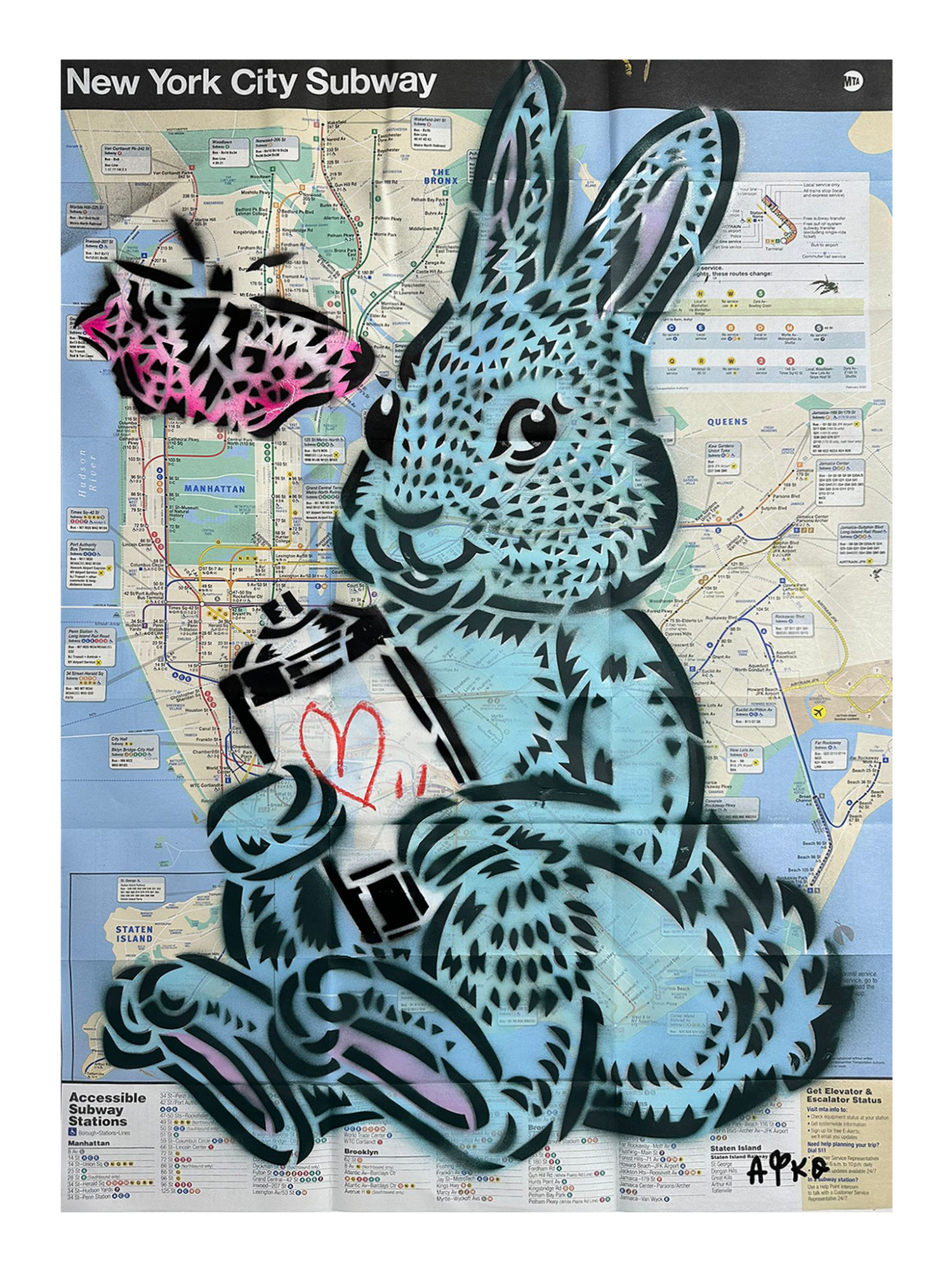 AIKO, Bunny Map Blue, 2023