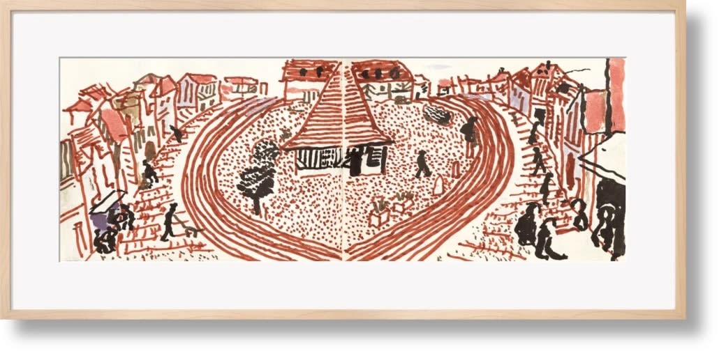 David Hockney, My Second Drawing of Beuvron-en-Auge, 2021