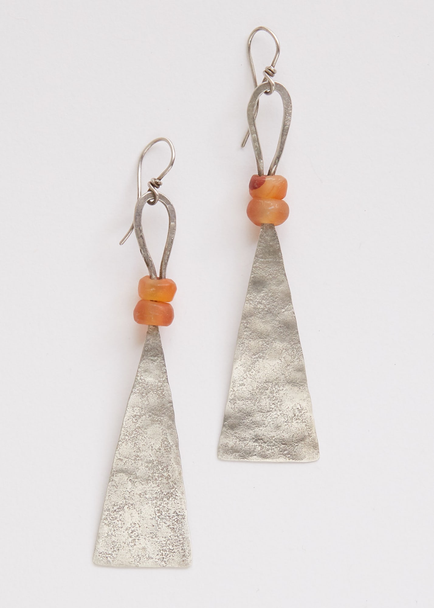 Breon O'Casey, Silver and carnelian earrings