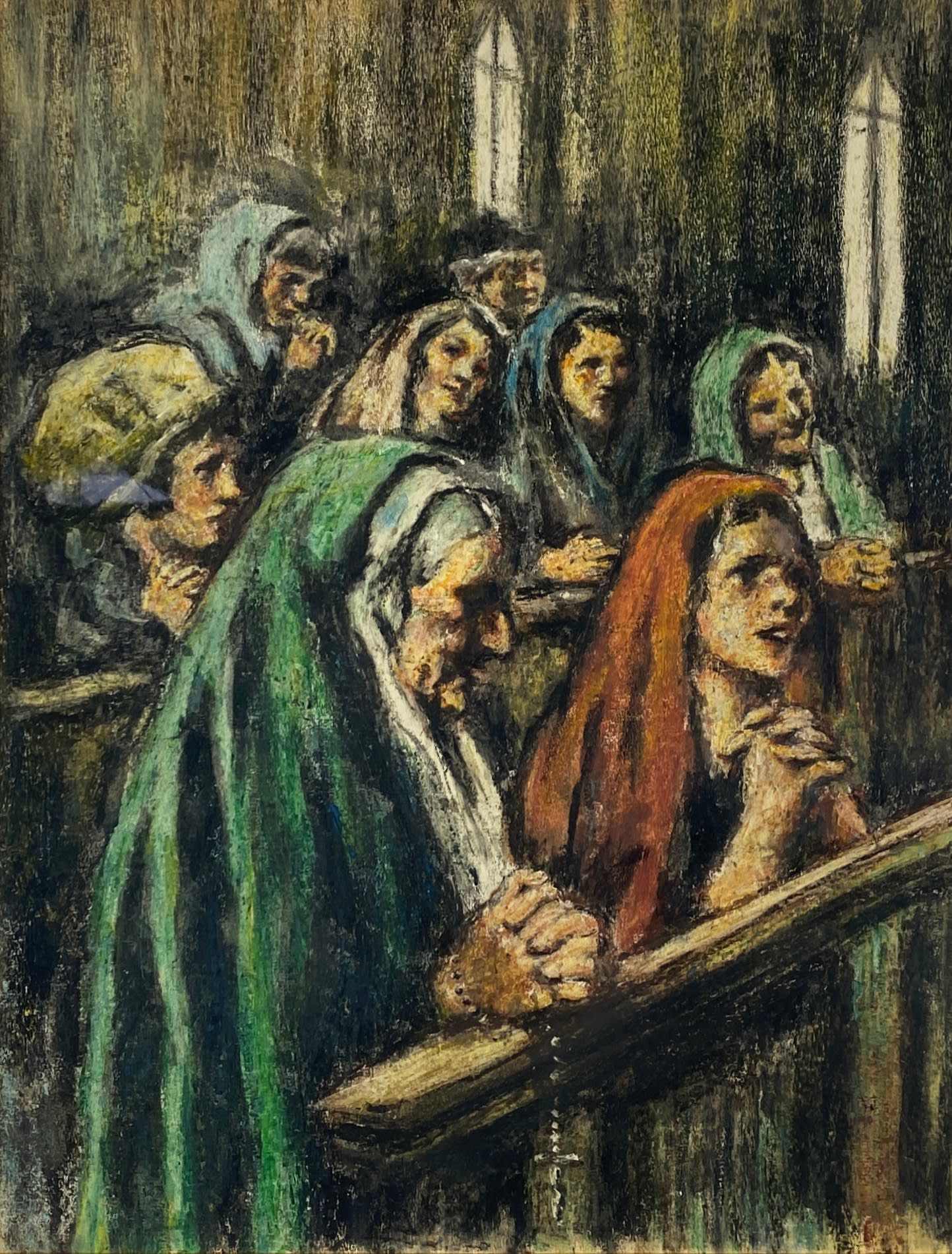 William Conor, Old Women and Girls Praying