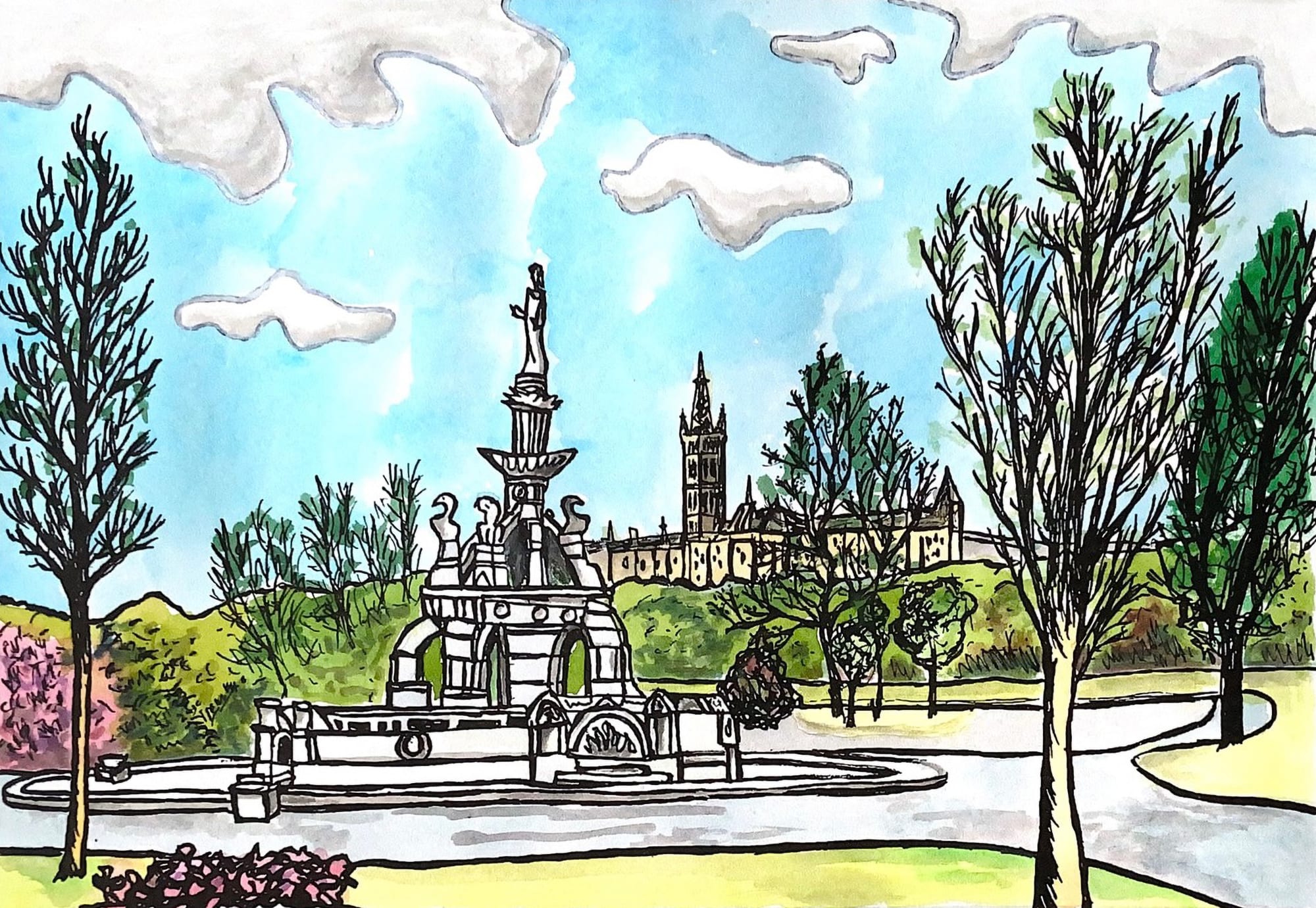 Damian Henry, Kelvingrove Park Fountain, 2025