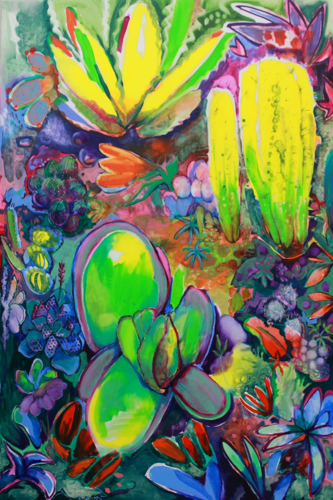 Rosemary Beaton, Succulents in the Cacti Garden, Pollenca, 2021