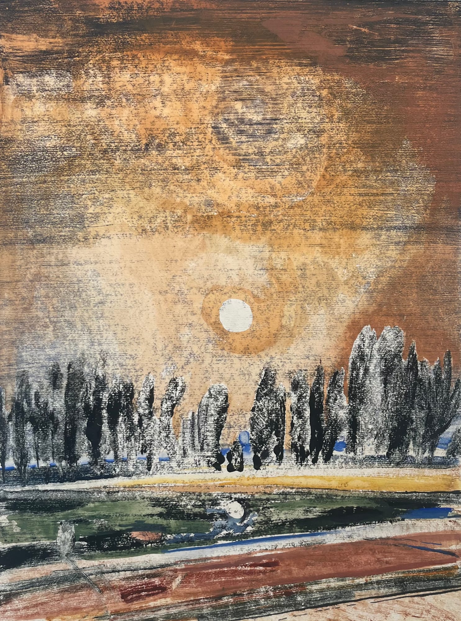 Calum McClure, Group of Trees and Orb, 2024