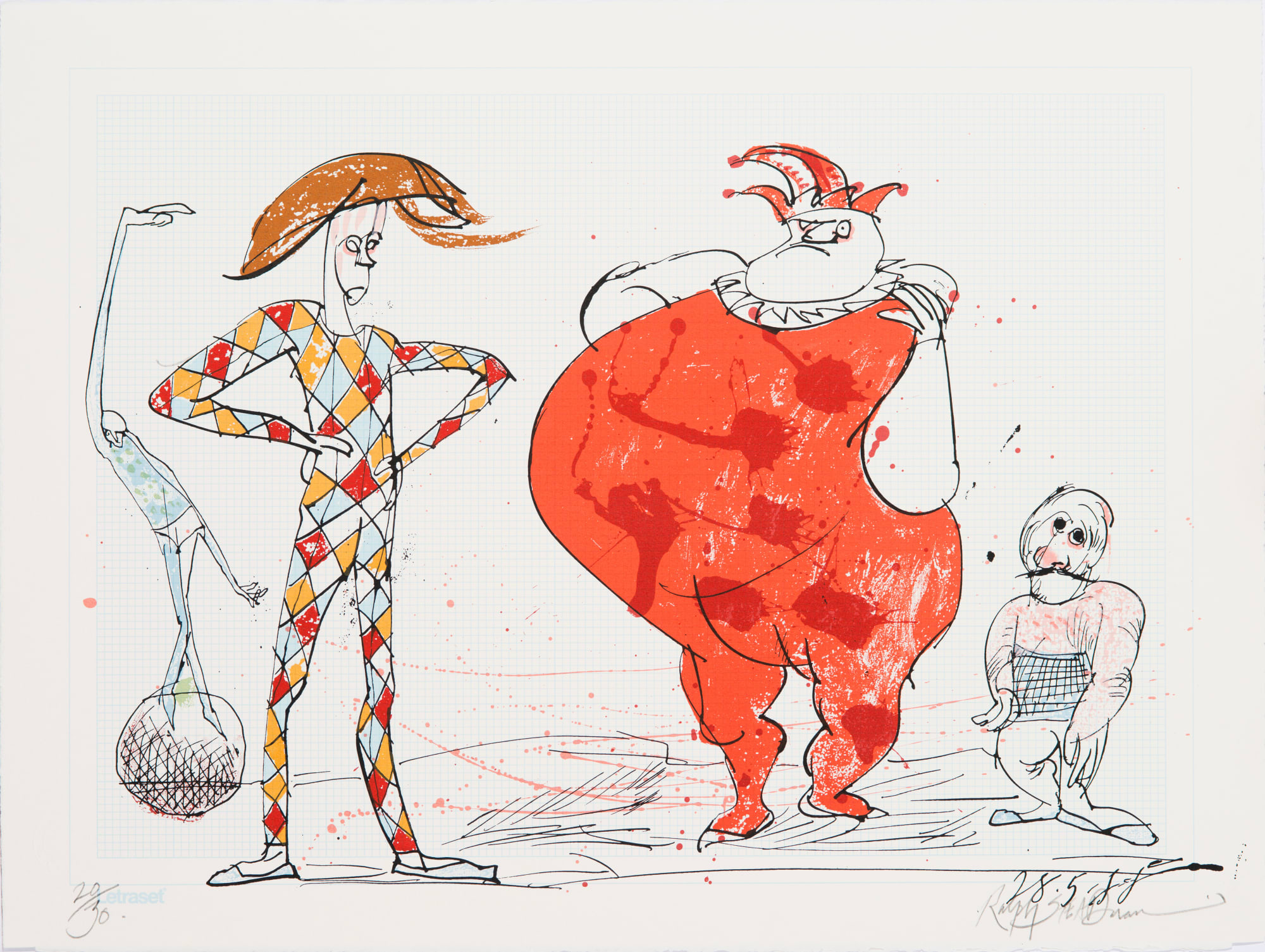 Ralph Steadman, Harlequin 2 (part of the 'Picasso 347 Suite Homage'), 2015