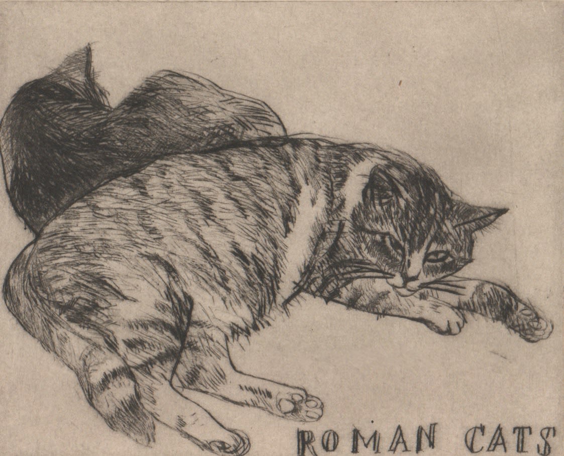 Elizabeth Blackadder, Roman Cats II, 1999