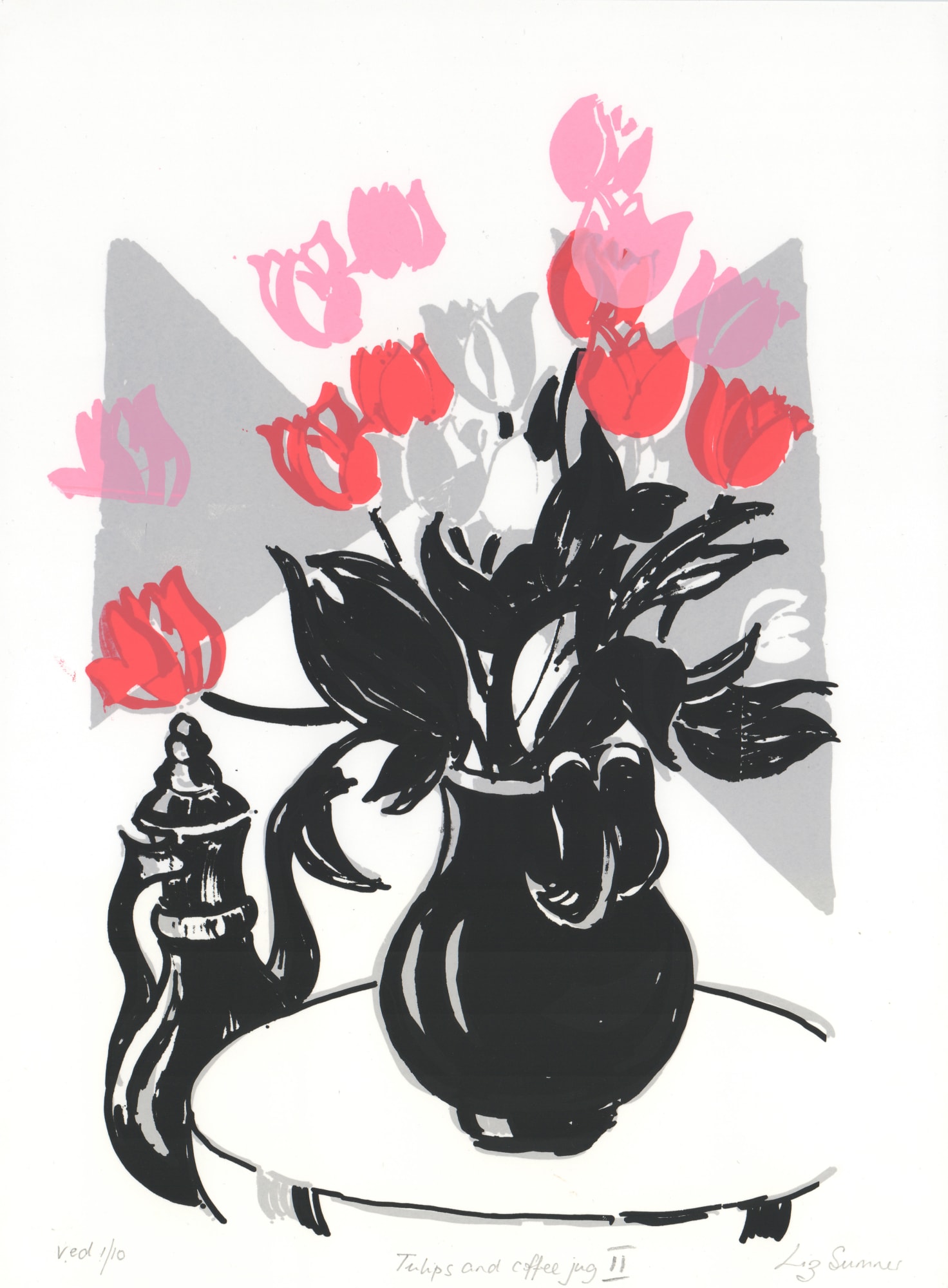 Liz Sumner, Tulips and Coffee Jug II, 2023