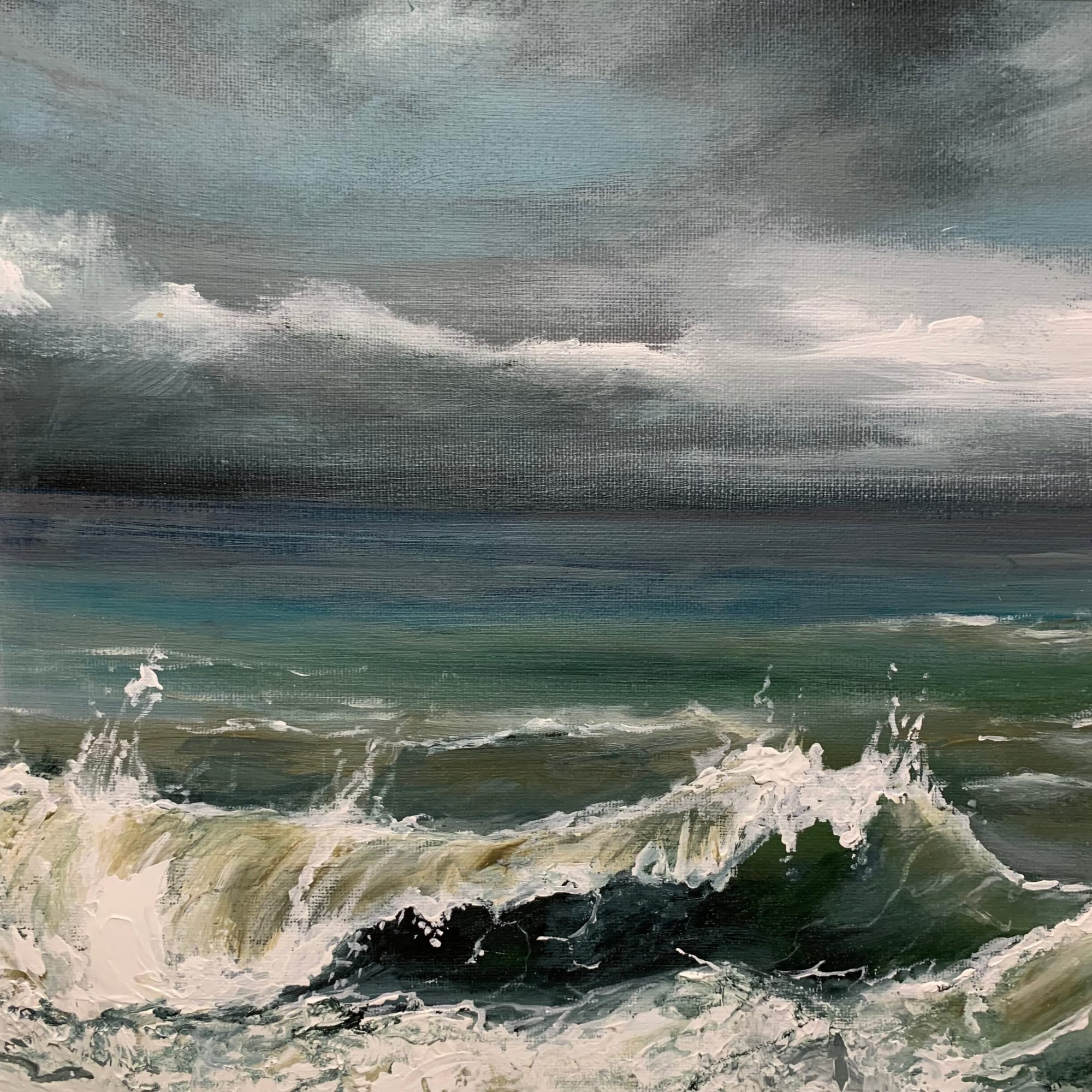 Lindsay Dudley, Emerald Waves Diptych (1)