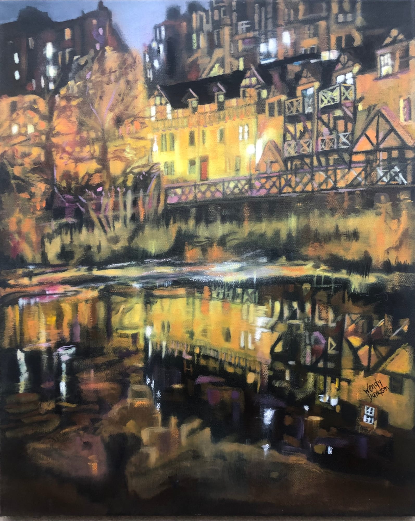 Wendy Davidson, Dean Village at Night