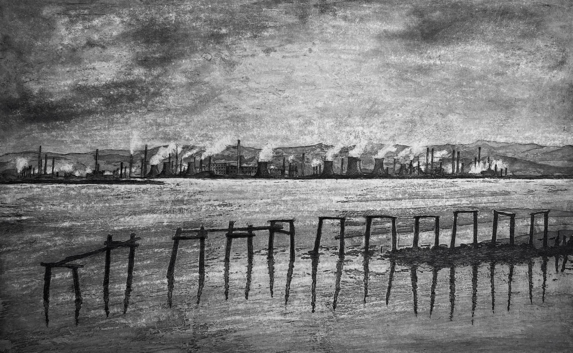 Clive Ramage, The Old Wooden Pier, Culross, 2022