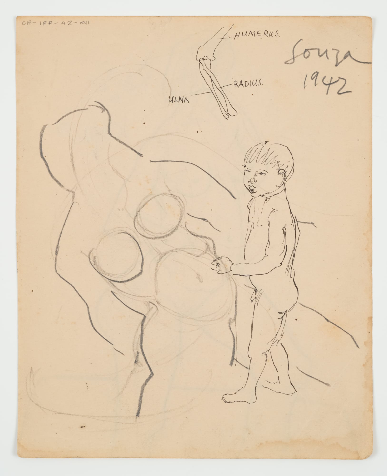 Francis Newton Souza, Untitled (Composition with Boy), 1942
