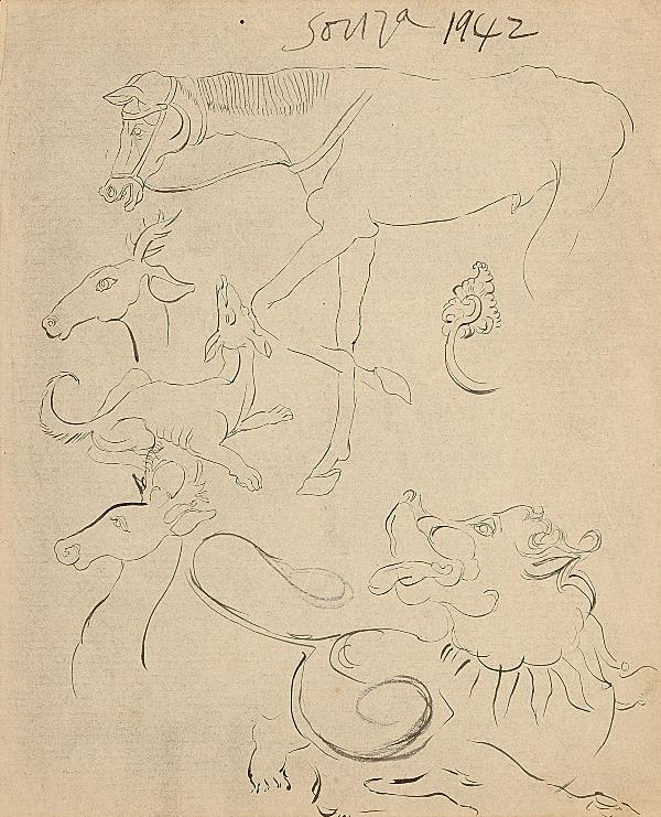 Francis Newton Souza, Untitled (Animals), 1942