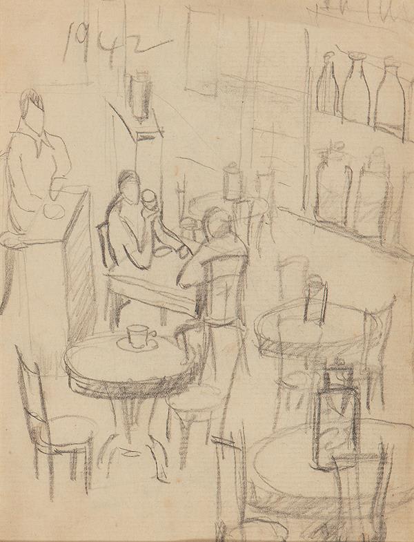 Francis Newton Souza, Untitled (Cafe), 1942