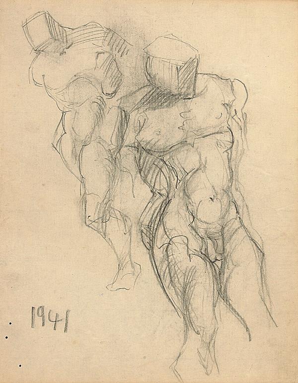 Francis Newton Souza, Untitled (Male nudes), 1941