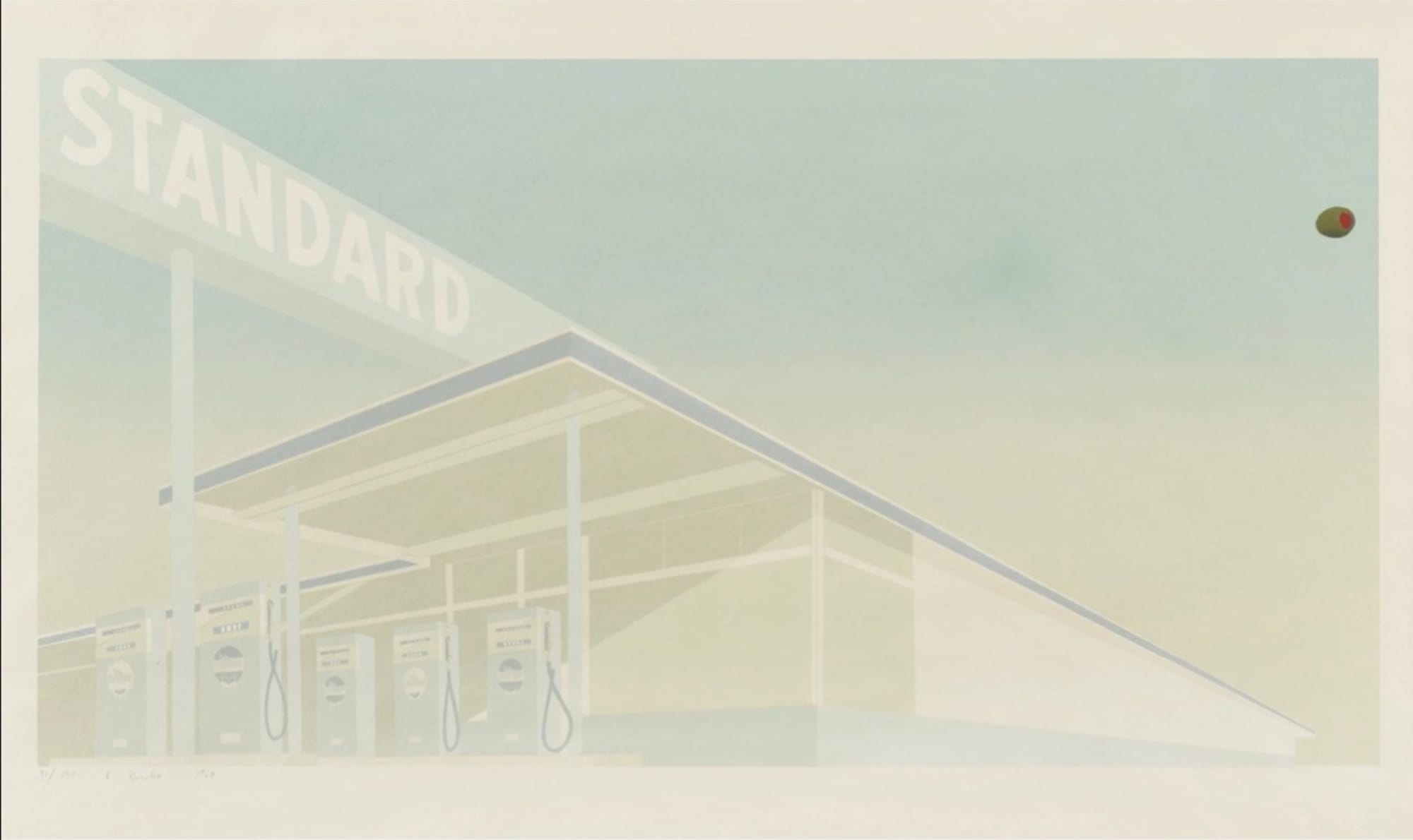 Ed Ruscha, Cheese Mold Standard with Olive, 1969