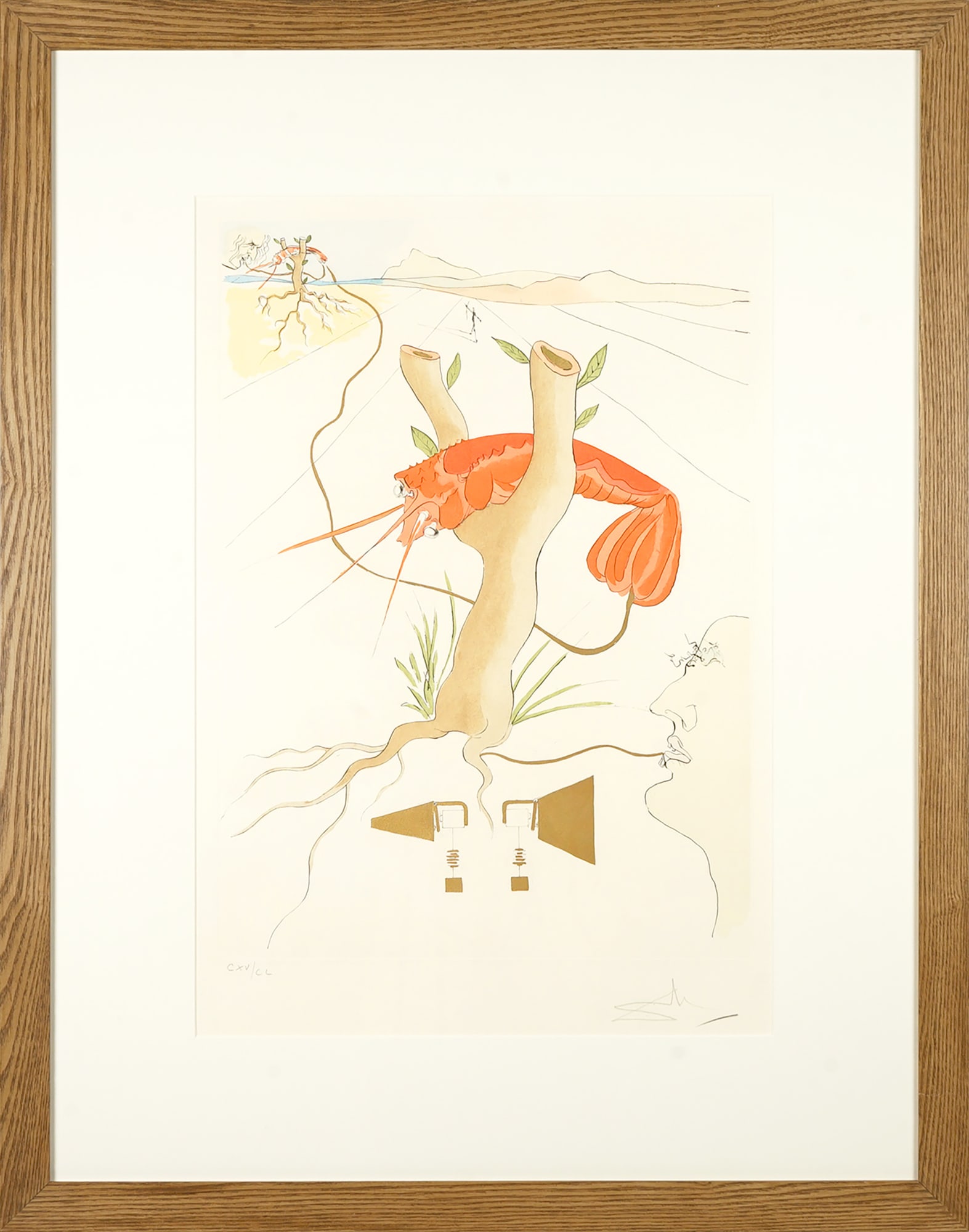 Salvador Dali, Hommage à Leonardo da Vinci - Le Téléphone, 1975