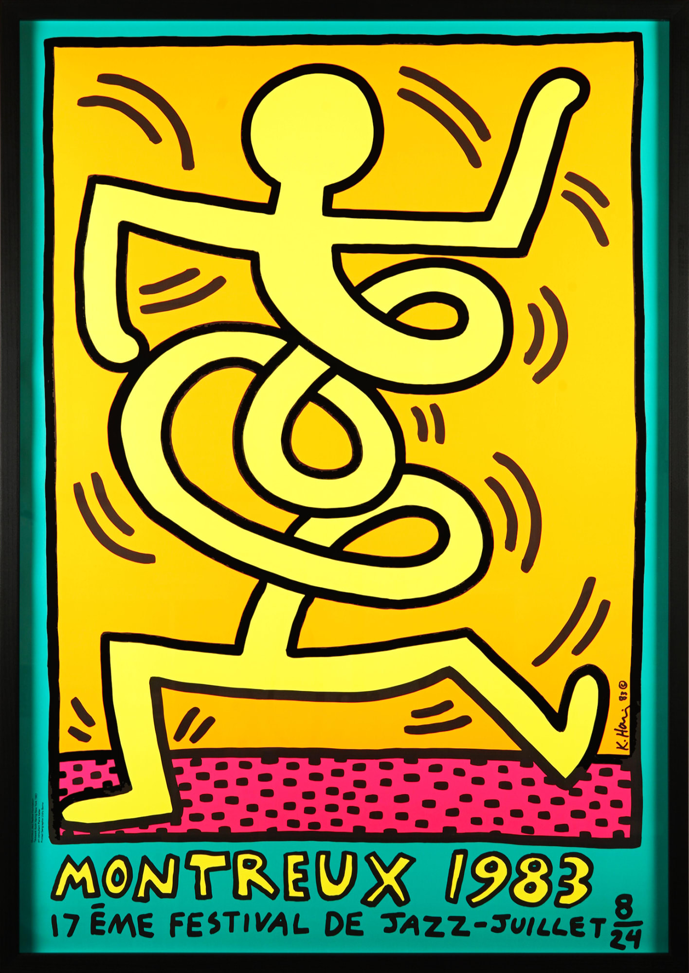 Keith Haring, Montreux Jazz Festival (Green), 1983