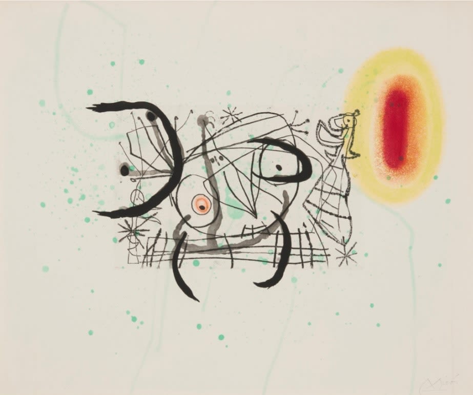 Joan Miro, One plate; from Fissures - Hand signed, 1969