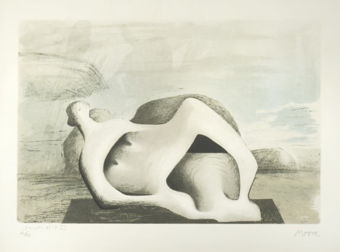 Henry Moore, Reclining Figure Against Sea and Rocks, 1978