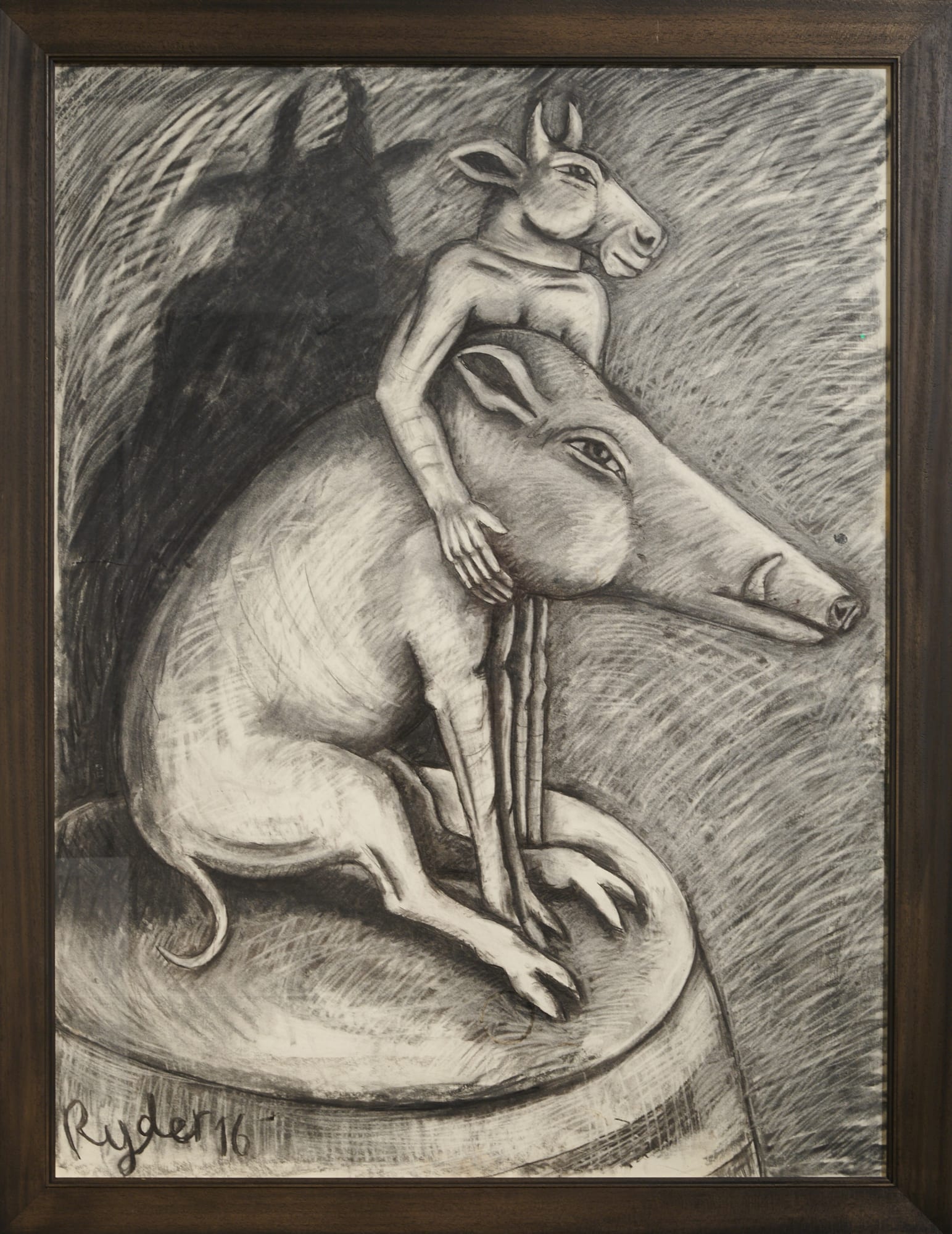 Sophie Ryder, Sitting Minotaur with Boar , 2016