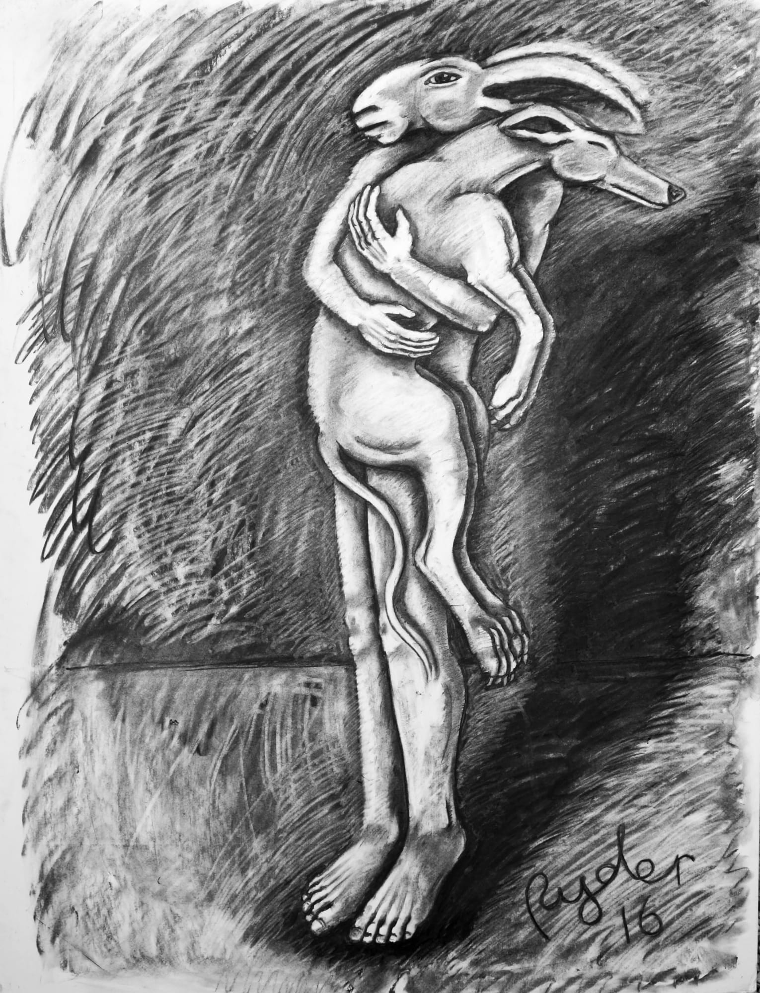 Sophie Ryder, Ladyhare with Dog, 2016