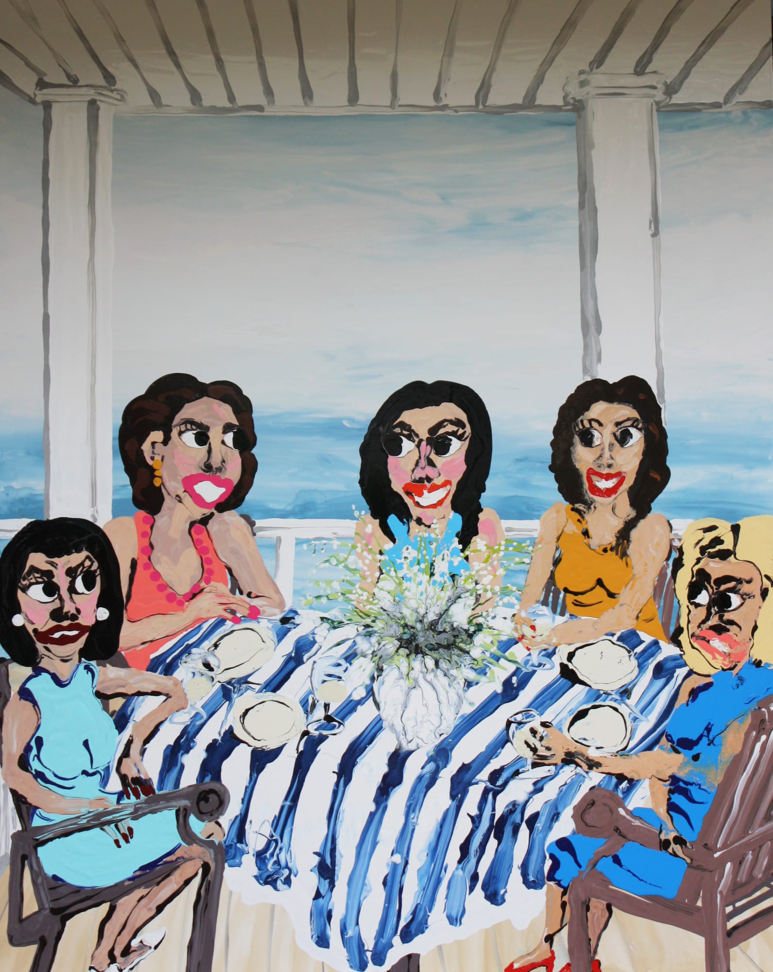 Mary Ronayne, Ruth and the Girls do Lunch, Martha's Vineyard circa 2019, 2021