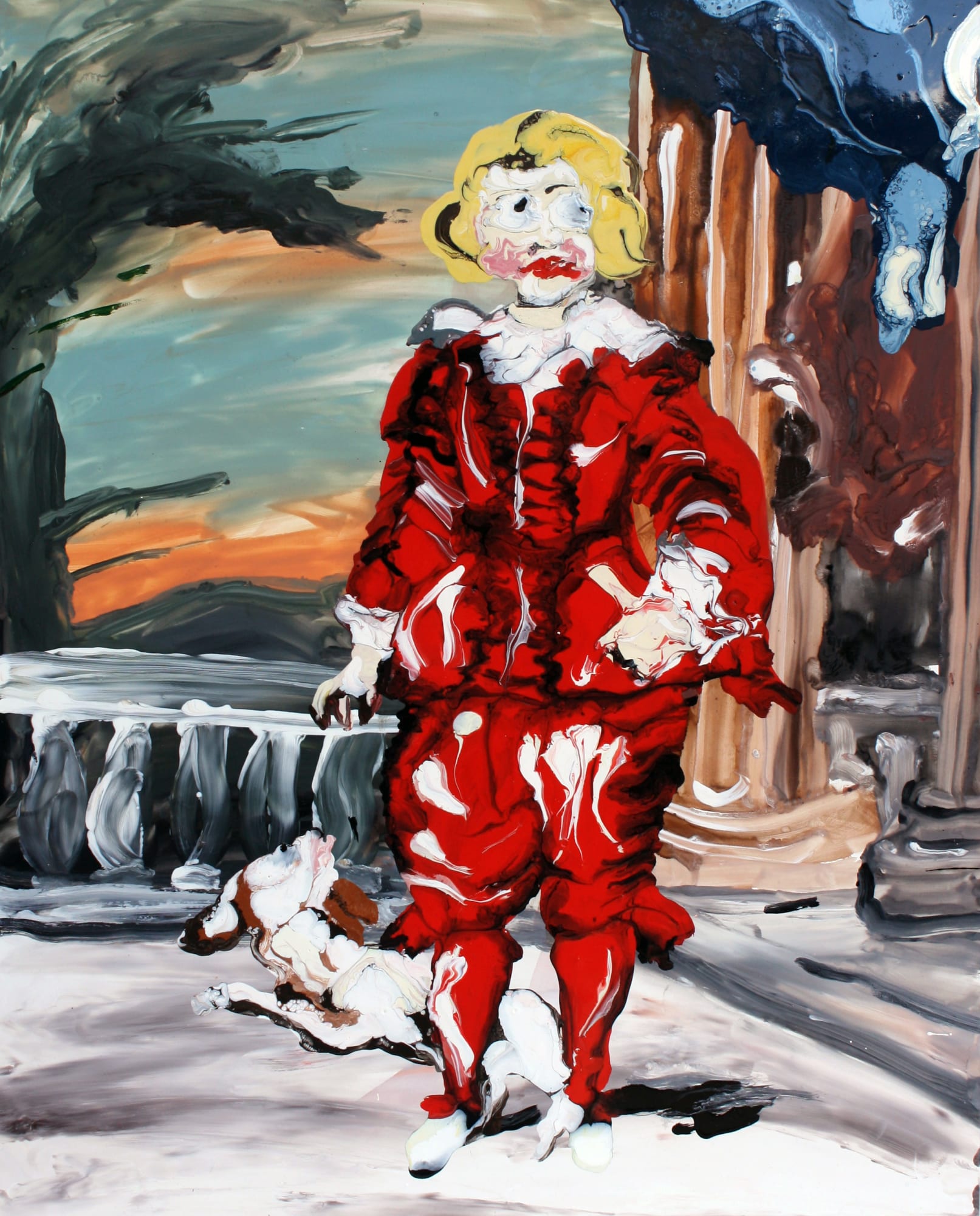 Mary Ronayne, Master George and Pip on the Terrace, 2021