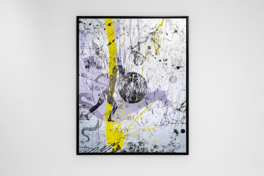 Joseph Klibansky, Forever Mine (Silver/Black, Lilac and Yellow Splash), 2020