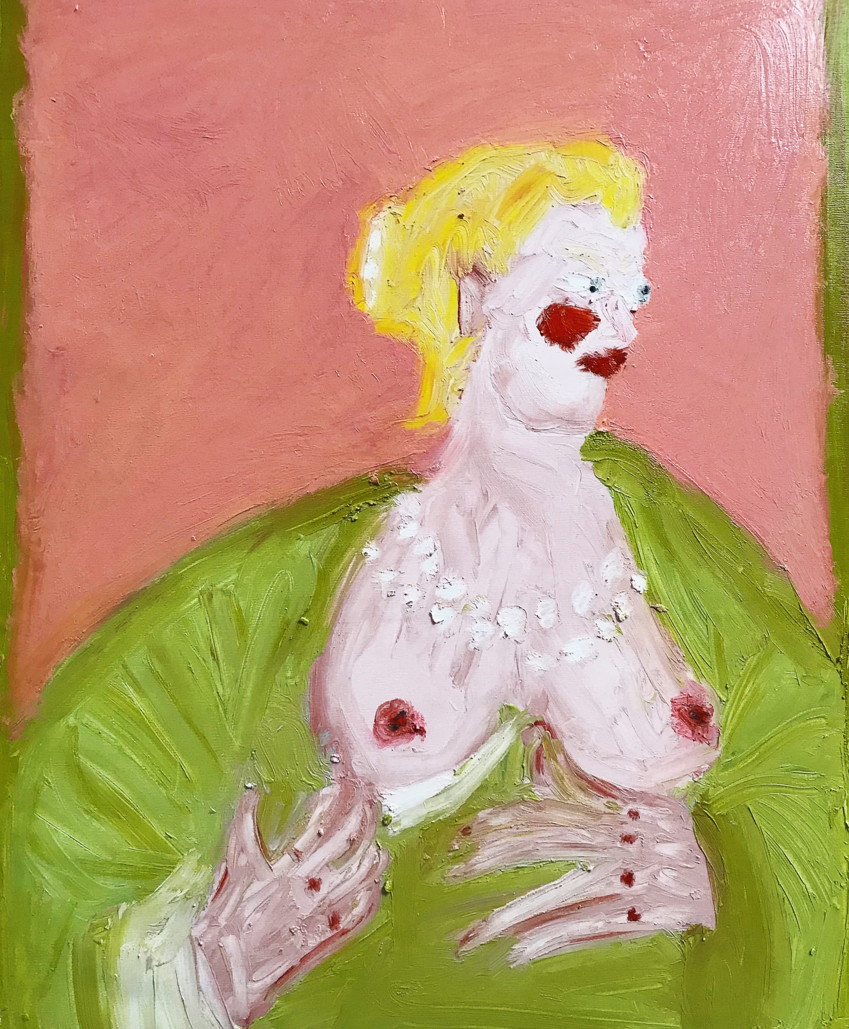 Romina Ressia, Portrait of a Woman revealing her breast after Tintoretto, 2021