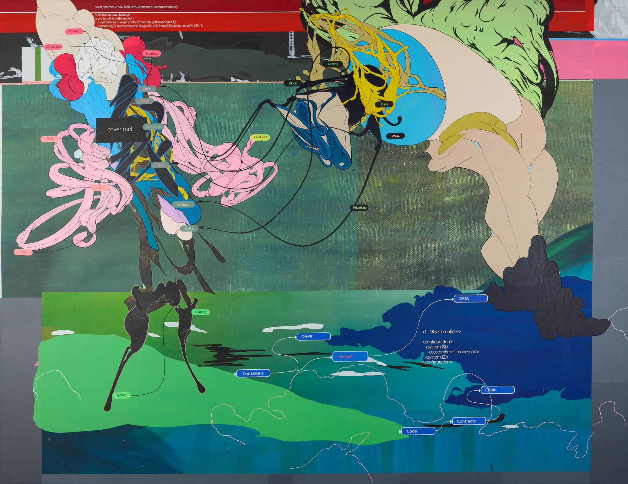 Zhong Wei, Two People Talking Across The Edge, 2024