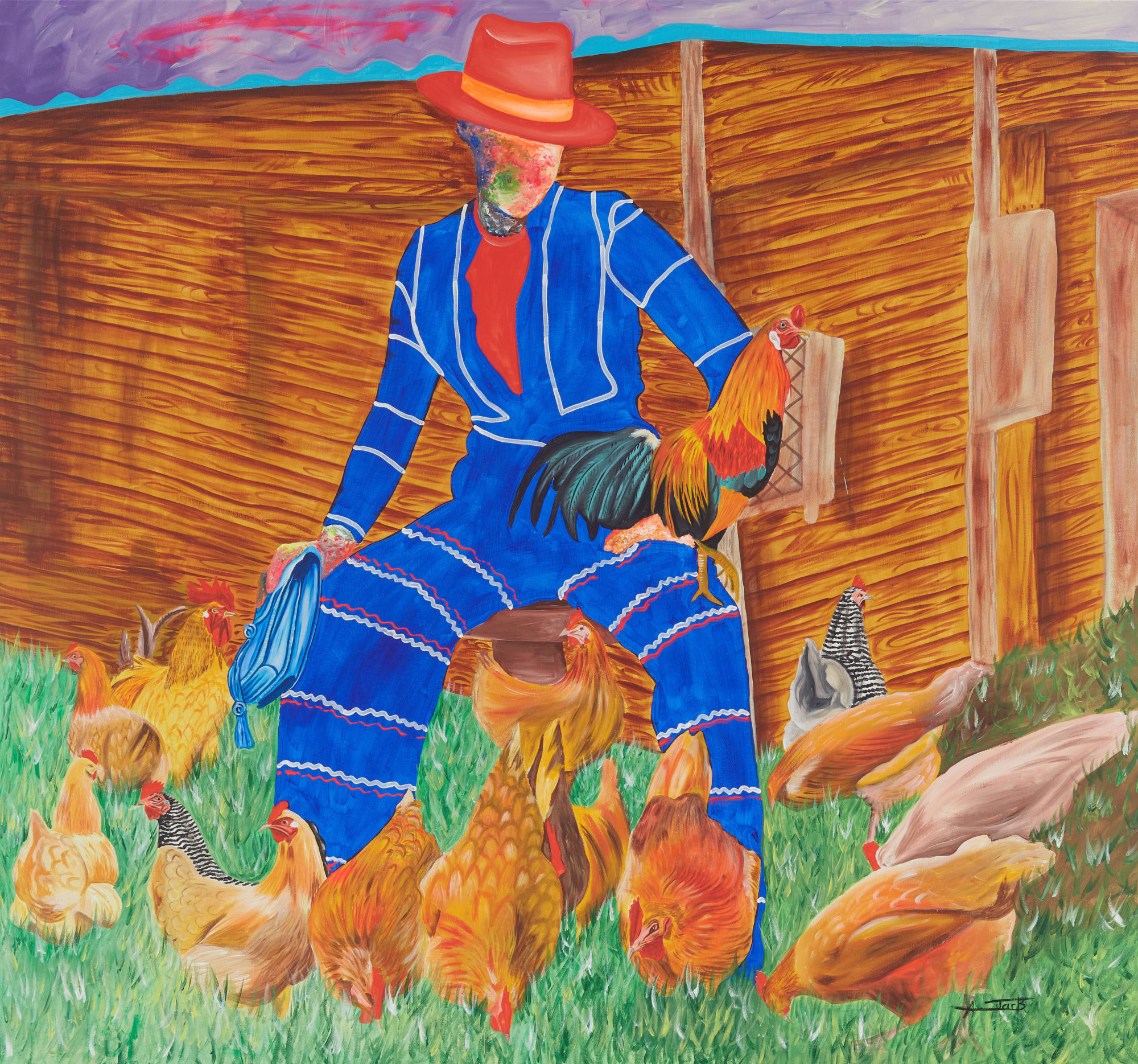 Ajarb Bernard Ategwa, A women with her cocoricos, 2022