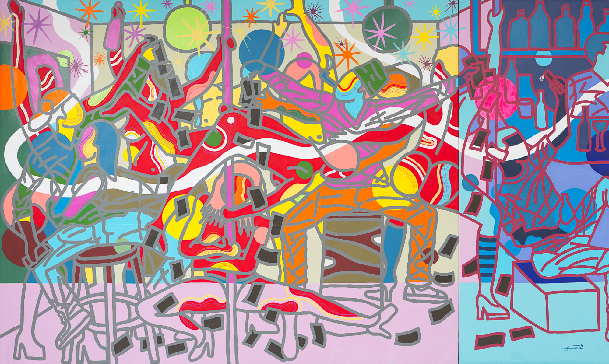 Ajarb Bernard Ategwa, Red Dancers, 2017